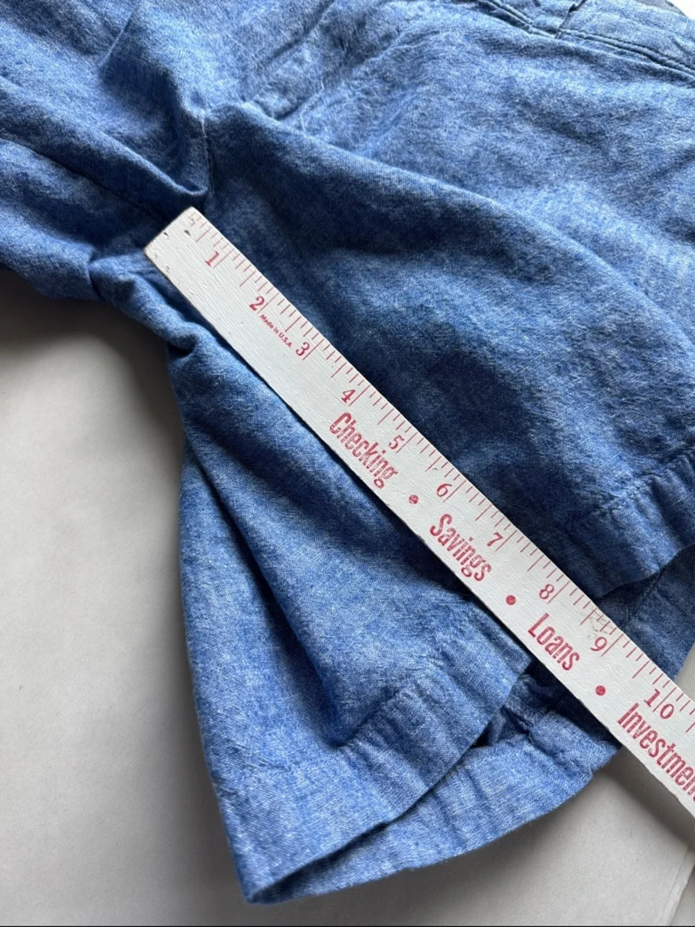 Banana Republic Aiden Shorts Mens 32 Cotton 9’ inseam Preppy Coastal Beach blue